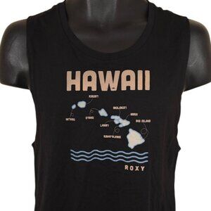 Hawaii Tank Top Womens Size Medium Black Hawaiian Travel Destination Tee